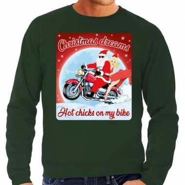 Foute kerstborrel trui / kersttrui christmas dreams groen voor motorr