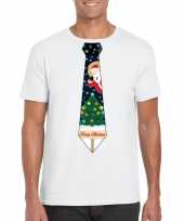 Fout kerst shirt wit kerstboom stropdas voor heren