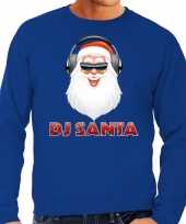 Foute kerstborrel trui kersttrui dj santa electronic music blauw voor heren