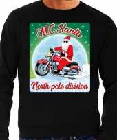 Foute kerstborrel trui kersttrui mc santa voor moterrijders zwart voor heren