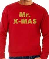 Foute kerstborrel trui kersttrui mr x mas goud rood heren