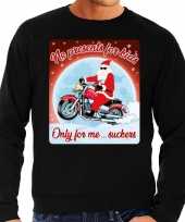Foute kerstborrel trui kersttrui no presents for kids zwart voor motorrijders voor heren