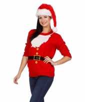 Foute kersttrui kerstmannen pak voor dames
