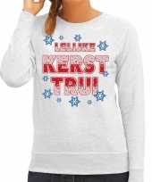 Grijze kersttrui kerstkleding lelijke kerst trui voor dames