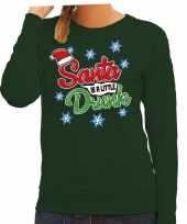 Groene kersttrui kerstkleding santa is a little drunk voor dames